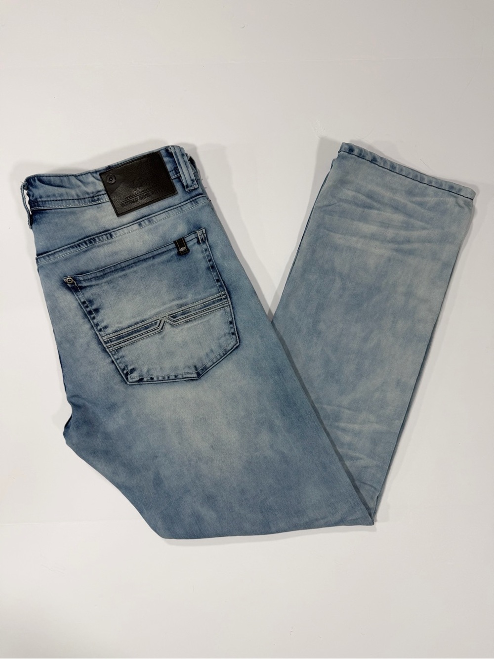 Buffalo David Bitton Men's Light Blue Straight Jeans